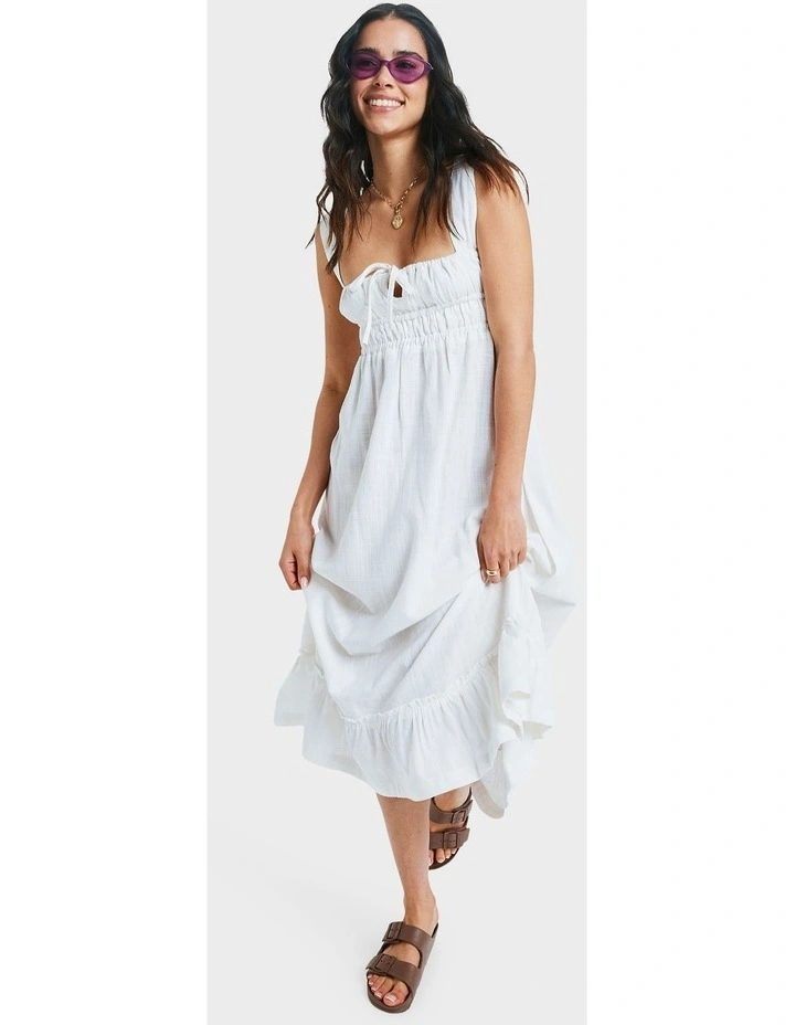 Paradise Winds Midi Dress in White image 1