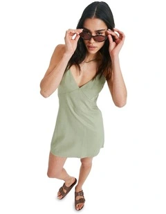 Santorini Slip Mini Dress in Green