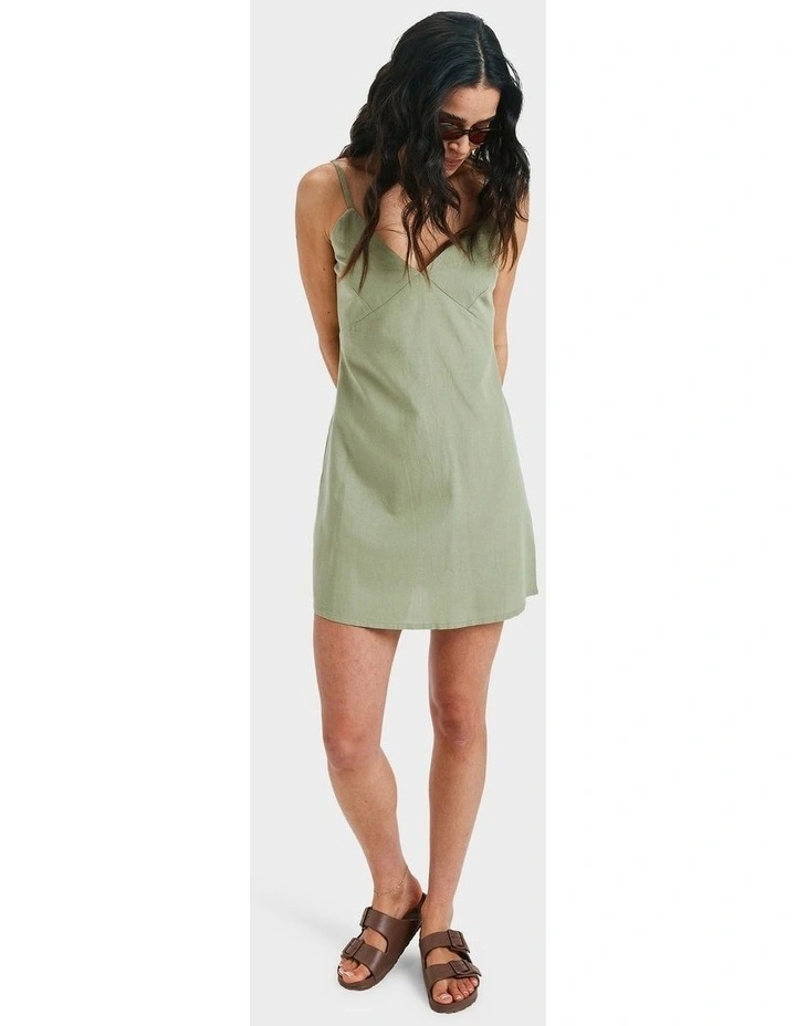 Santorini Slip Mini Dress in Green image 5