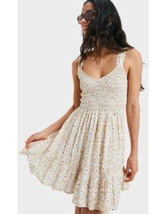 Pacific Passion Mini Dress in Beige