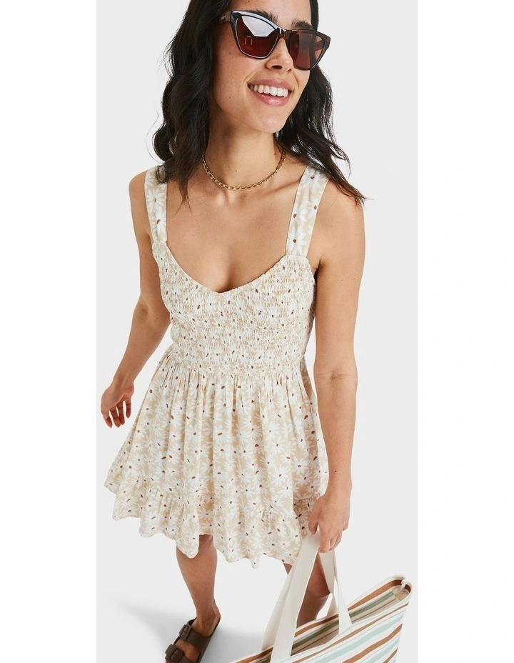 Pacific Passion Mini Dress in Beige image 4