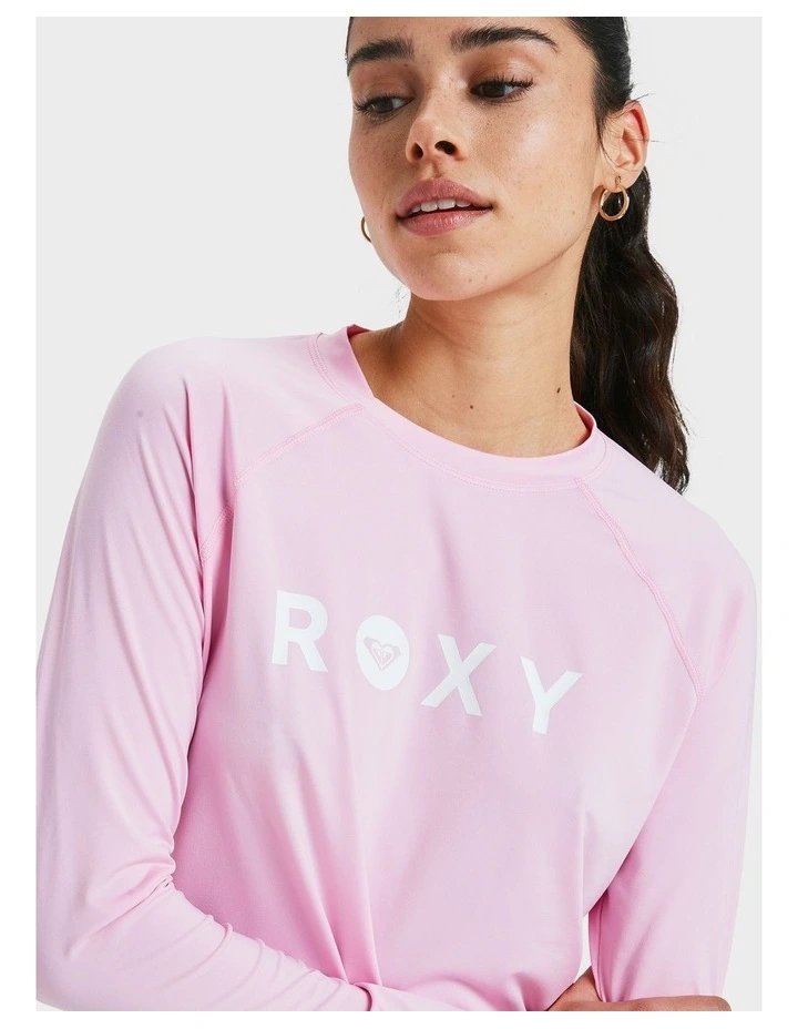 Essentials Long Sleeve Rash Vest in Pink image 4