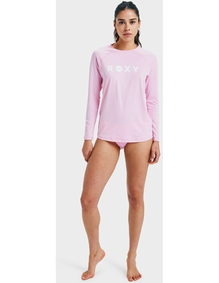 Essentials Long Sleeve Rash Vest in Pink image 5