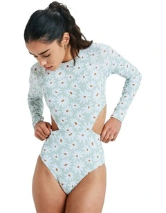 Dream Floral One Piece Rash Vest in Green