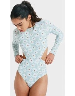 Dream Floral One Piece Rash Vest in Green