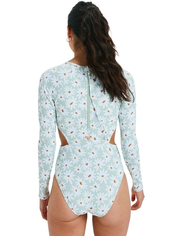 Dream Floral One Piece Rash Vest in Green image 2