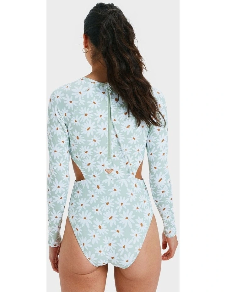 Dream Floral One Piece Rash Vest in Green image 2