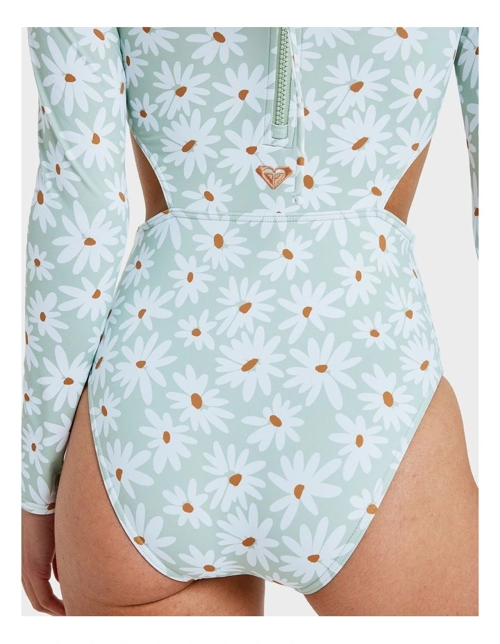 Dream Floral One Piece Rash Vest in Green image 4