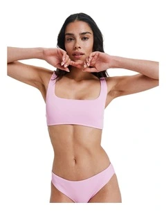 Rib Love Bikini Top in Pink