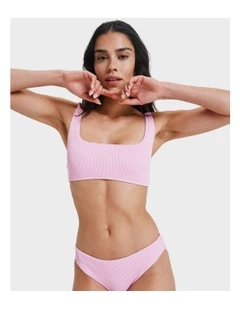 Rib Love Bikini Top in Pink