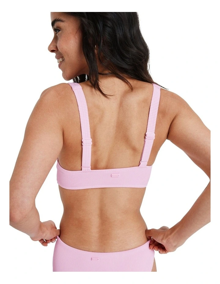Rib Love Bikini Top in Pink image 2