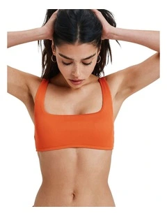 Rib Love Bikini Top in Orange