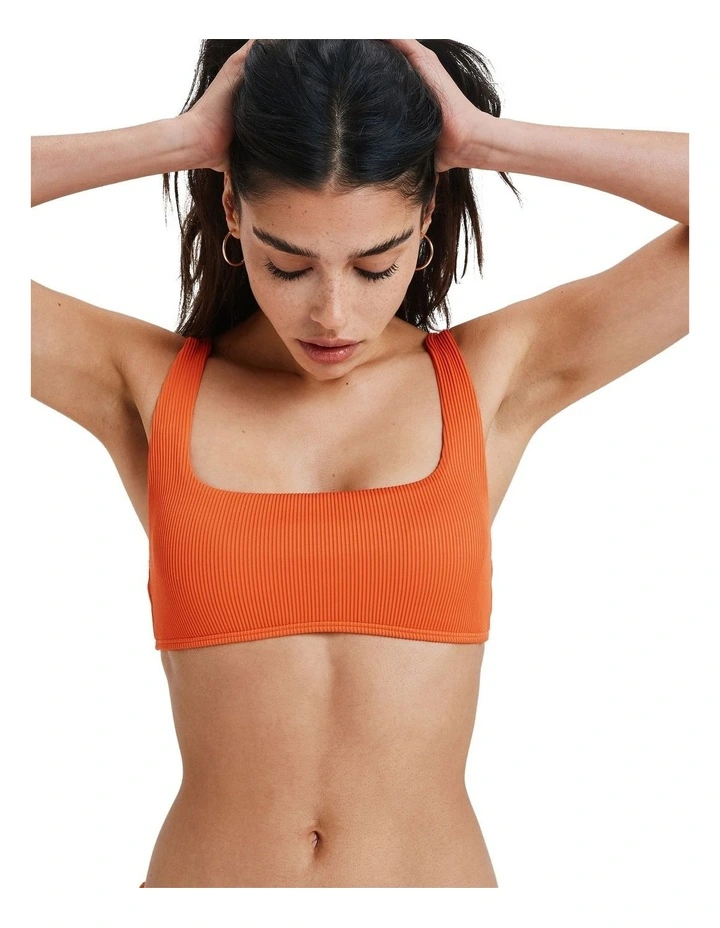 Rib Love Bikini Top in Orange image 1