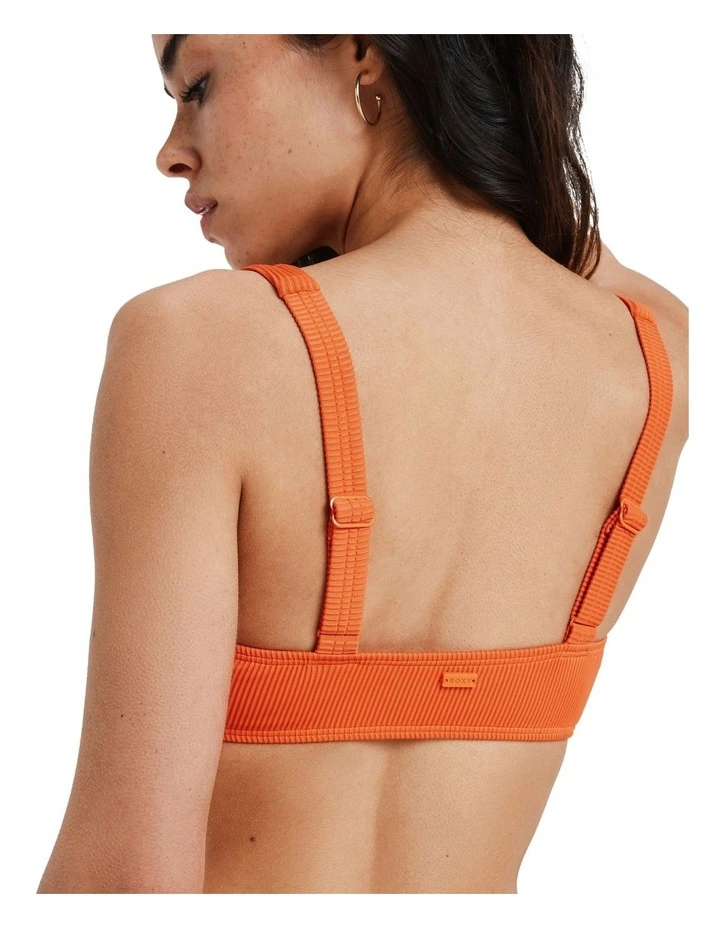 Rib Love Bikini Top in Orange image 2