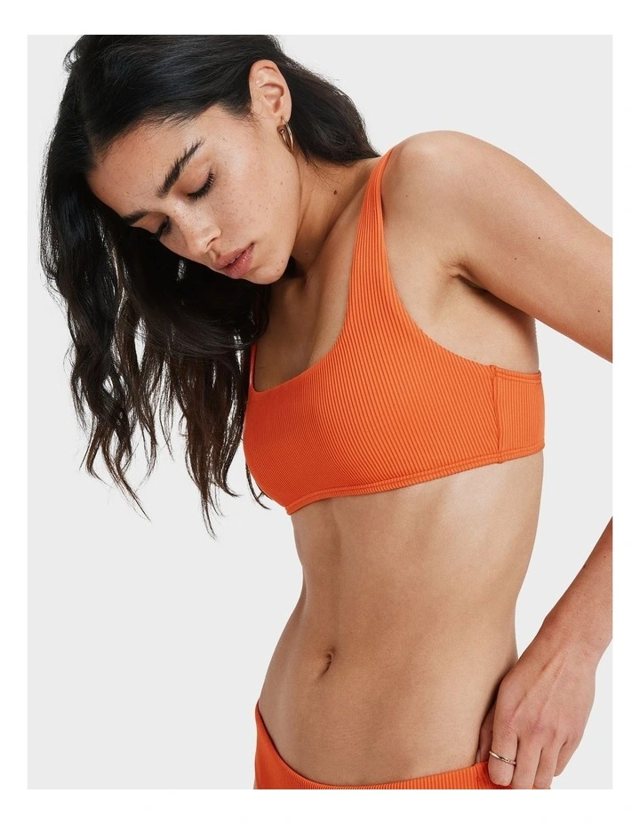 Rib Love Bikini Top in Orange image 3