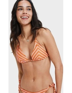Moana Stripe Bikini Top in Orange