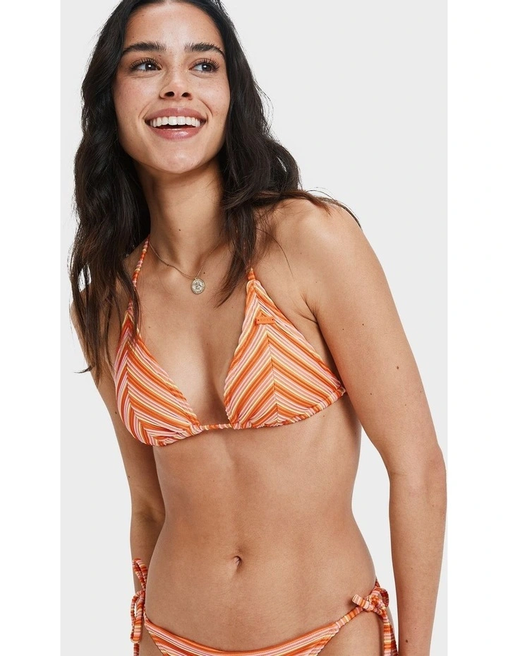 Moana Stripe Bikini Top in Orange image 1