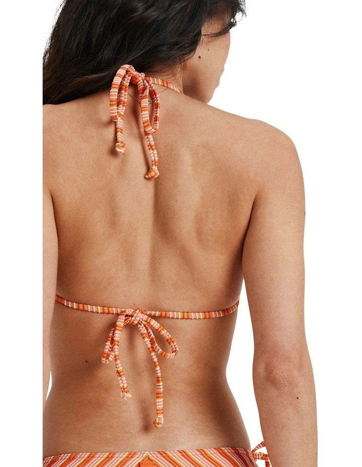 Moana Stripe Bikini Top in Orange image 2