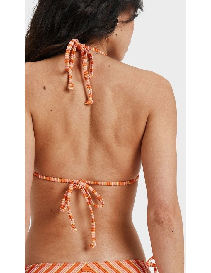 Moana Stripe Bikini Top in Orange image 2