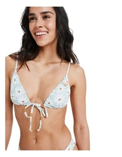 Dream Floral Tiki Tri Bikini Top in Green