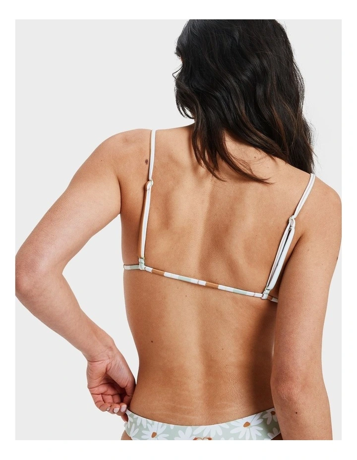 Dream Floral Tiki Tri Bikini Top in Green image 2