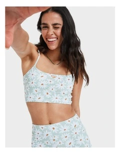 Dream Floral Tank Bikini Top in Green