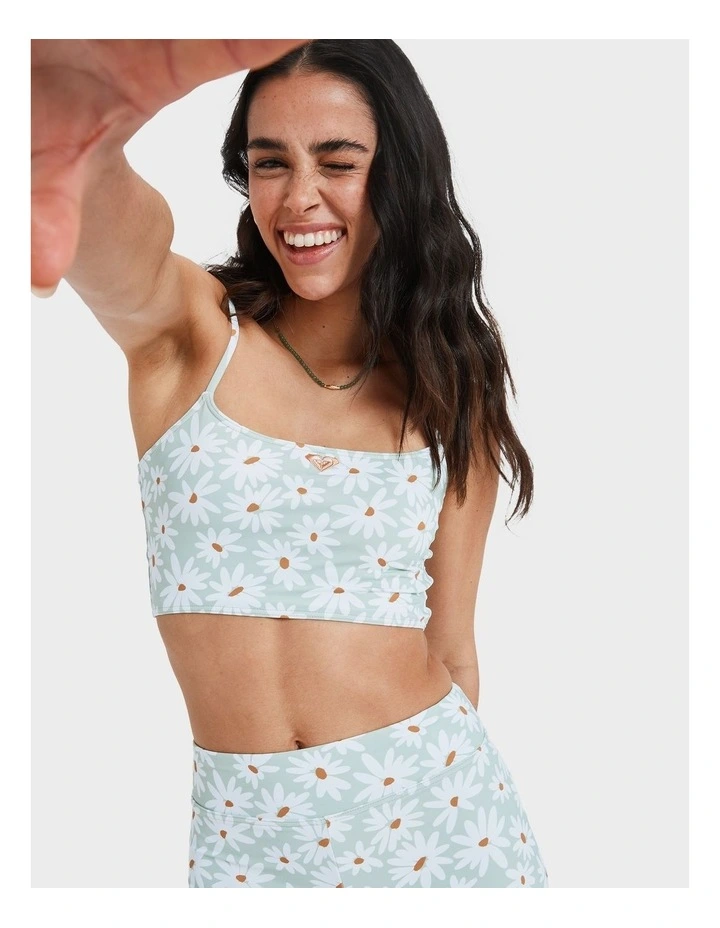 Dream Floral Tank Bikini Top in Green image 1