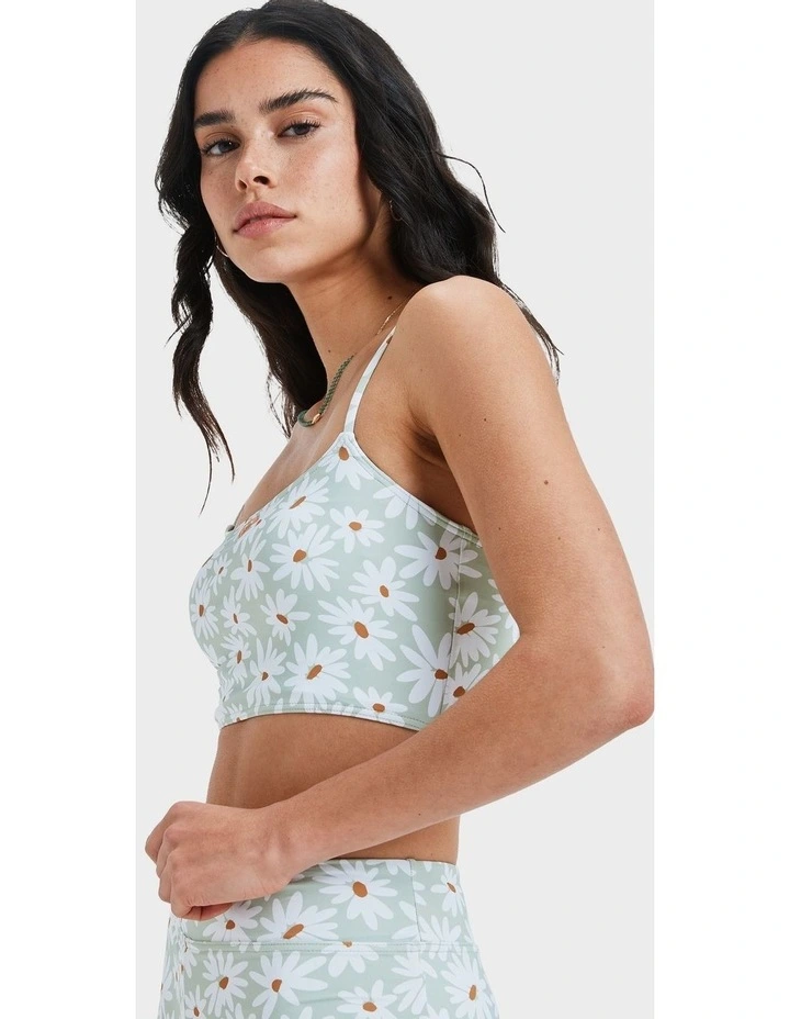 Dream Floral Tank Bikini Top in Green image 3