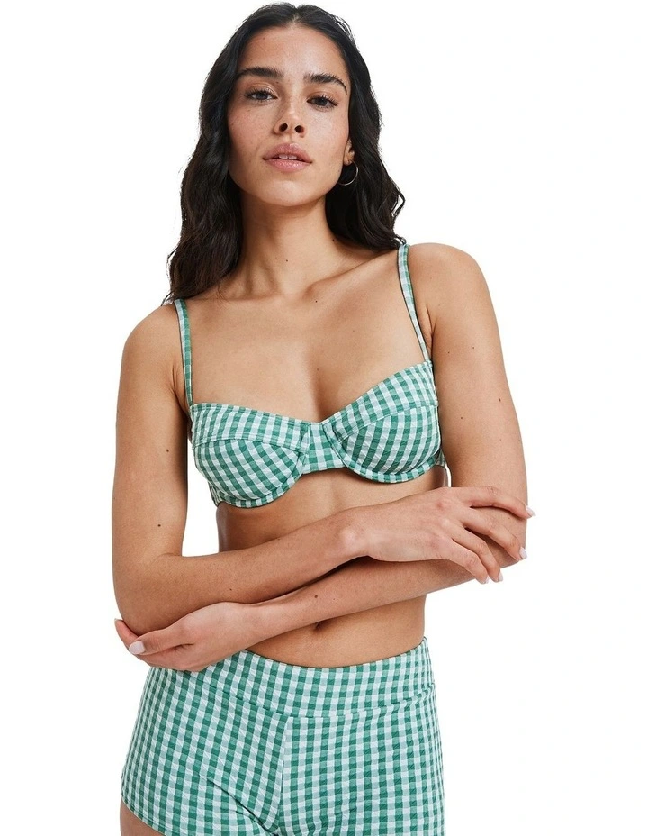 Kiawe Bikini Top in Green image 1