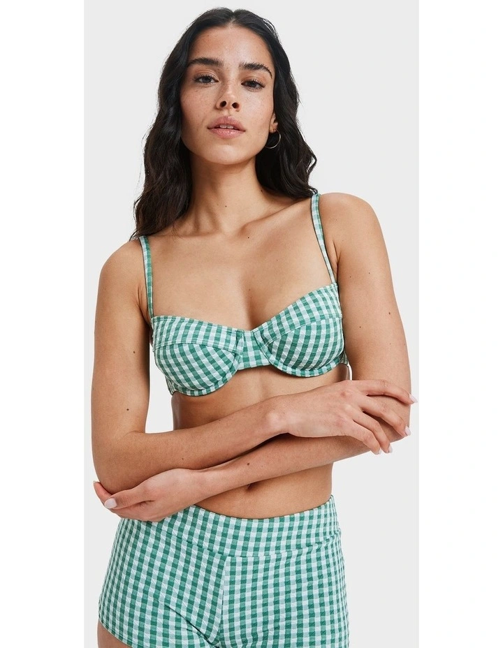 Kiawe Bikini Top in Green image 1