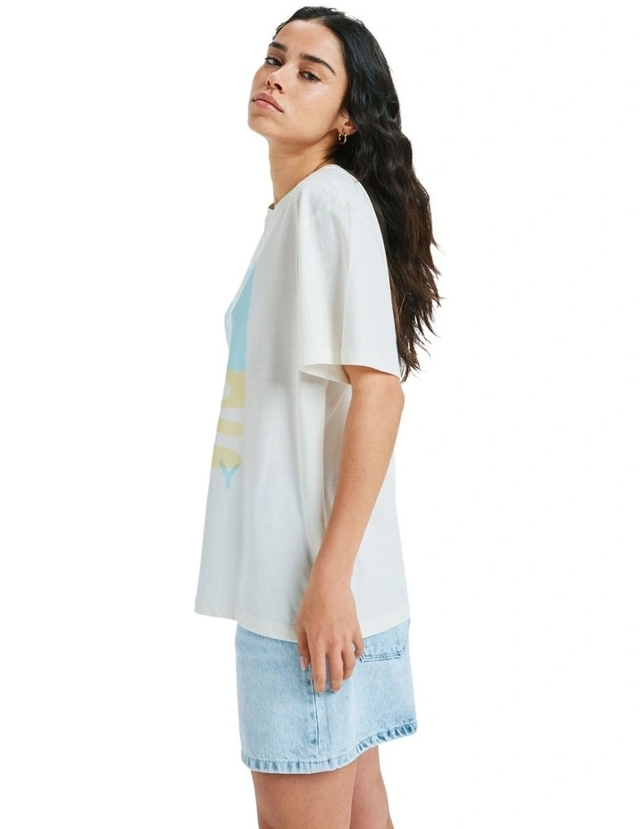 Hangloose Postet T-Shirt in White image 3