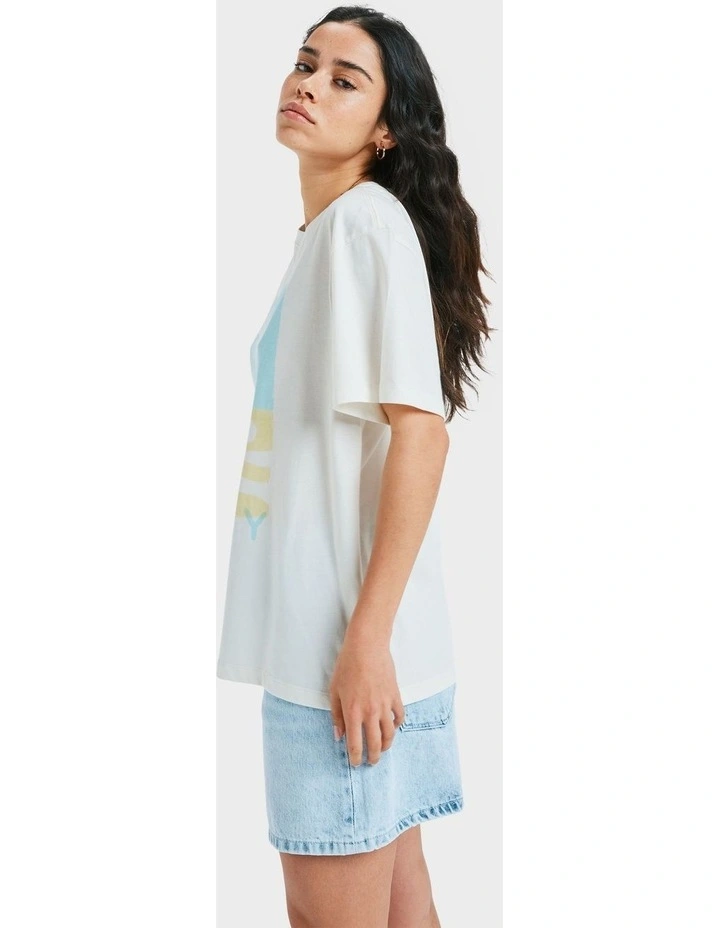 Hangloose Postet T-Shirt in White image 3