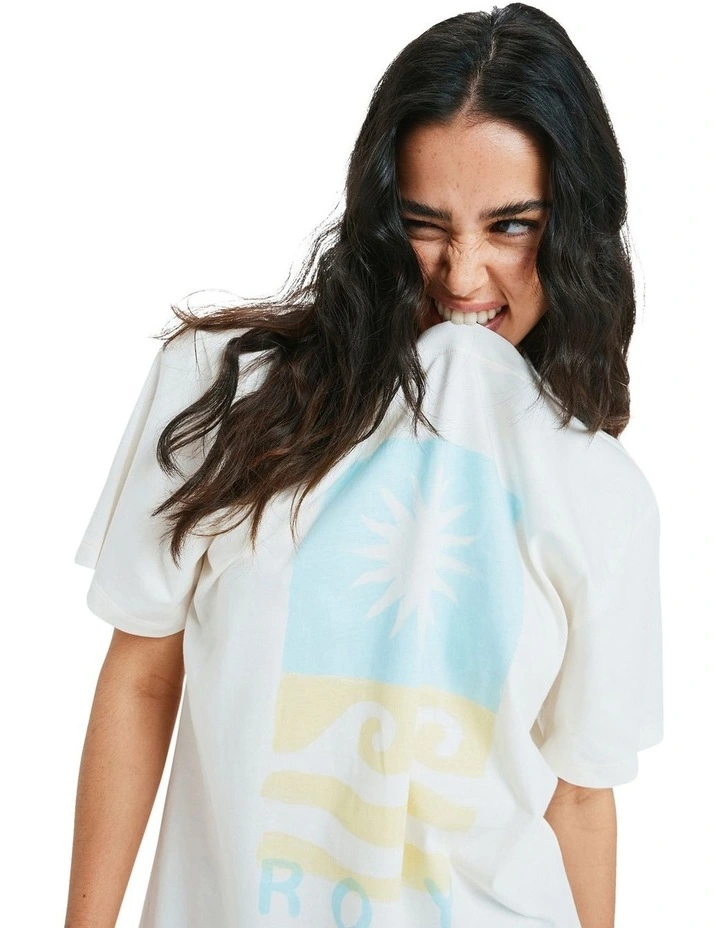 Hangloose Postet T-Shirt in White image 4