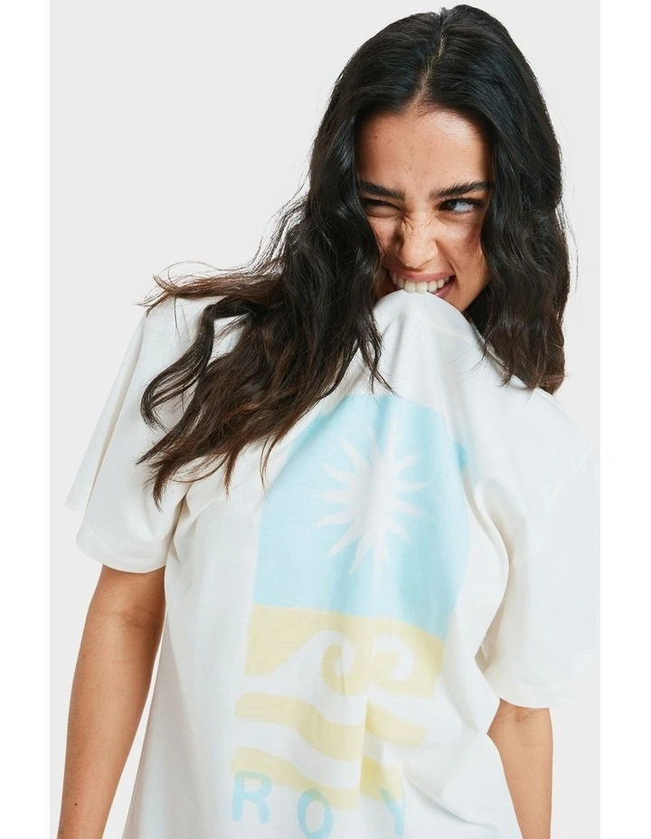 Hangloose Postet T-Shirt in White image 4