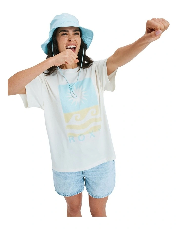 Hangloose Postet T-Shirt in White image 5