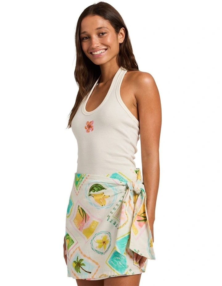 Hibiscus Halter Tank Top Egret image 3