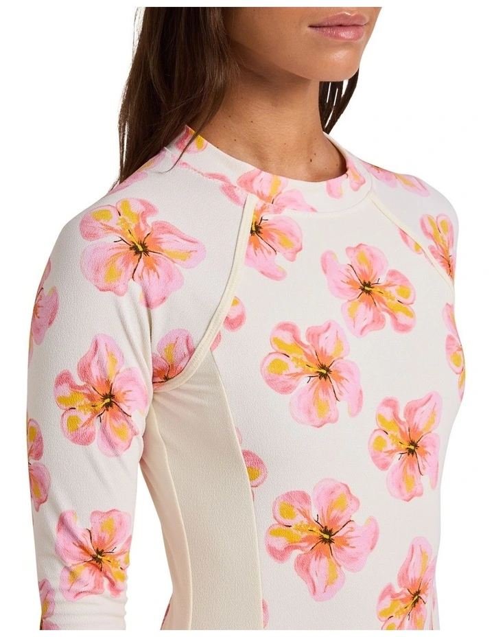 Hibiscus Long Sleeve One Piece Egret image 4