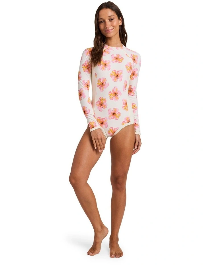 Hibiscus Long Sleeve One Piece Egret image 5