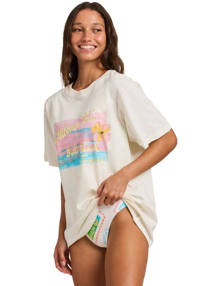 Bells Beach T-shirt in Egret image 3