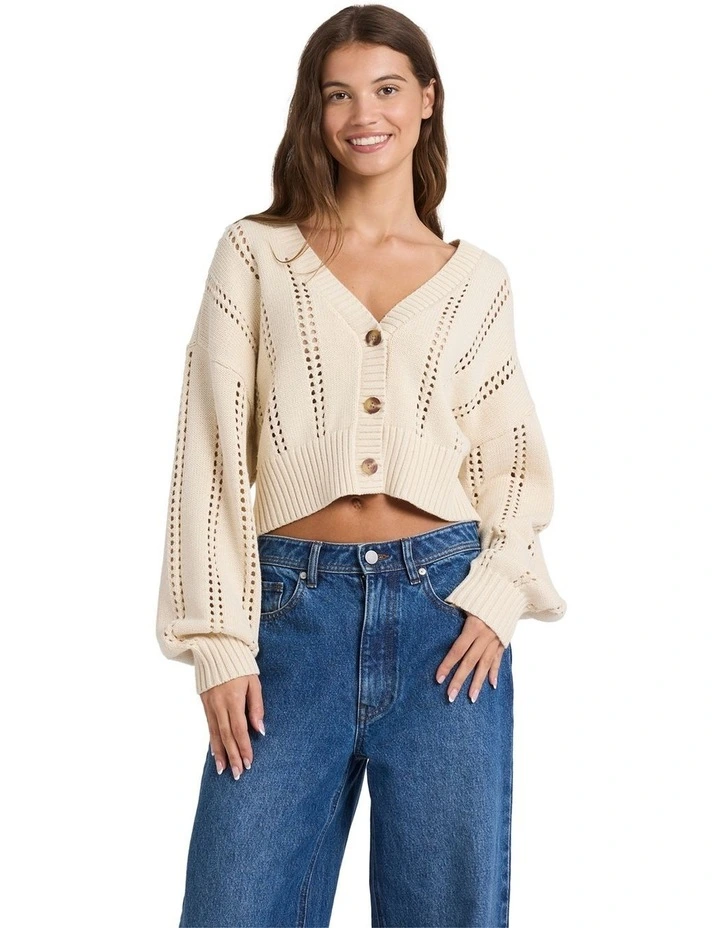 Sunlaced Cardigan in Beige image 1