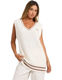 Hazy Light Kintted Vest in Chocolate