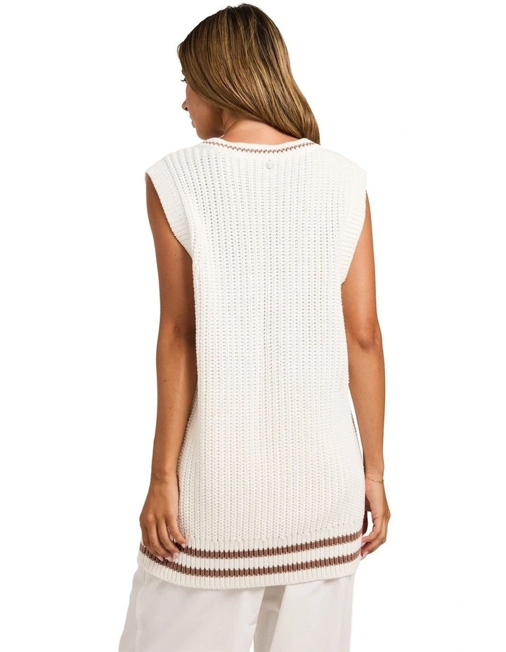 Hazy Light Kintted Vest in Chocolate image 2