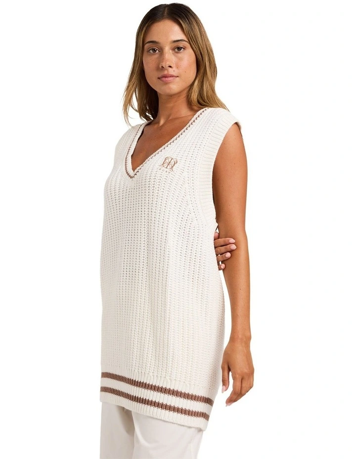 Hazy Light Kintted Vest in Chocolate image 3