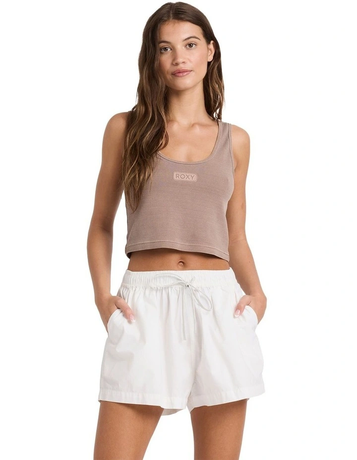 Recess Elastic Waist Shorts in White image 1
