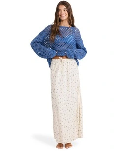 In Bloom Maxi Skirt in Cream