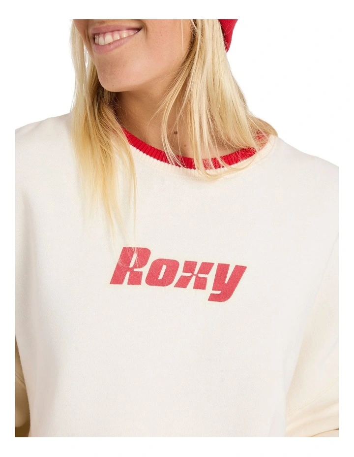 Game Time Crew Neck Top in Cream image 4