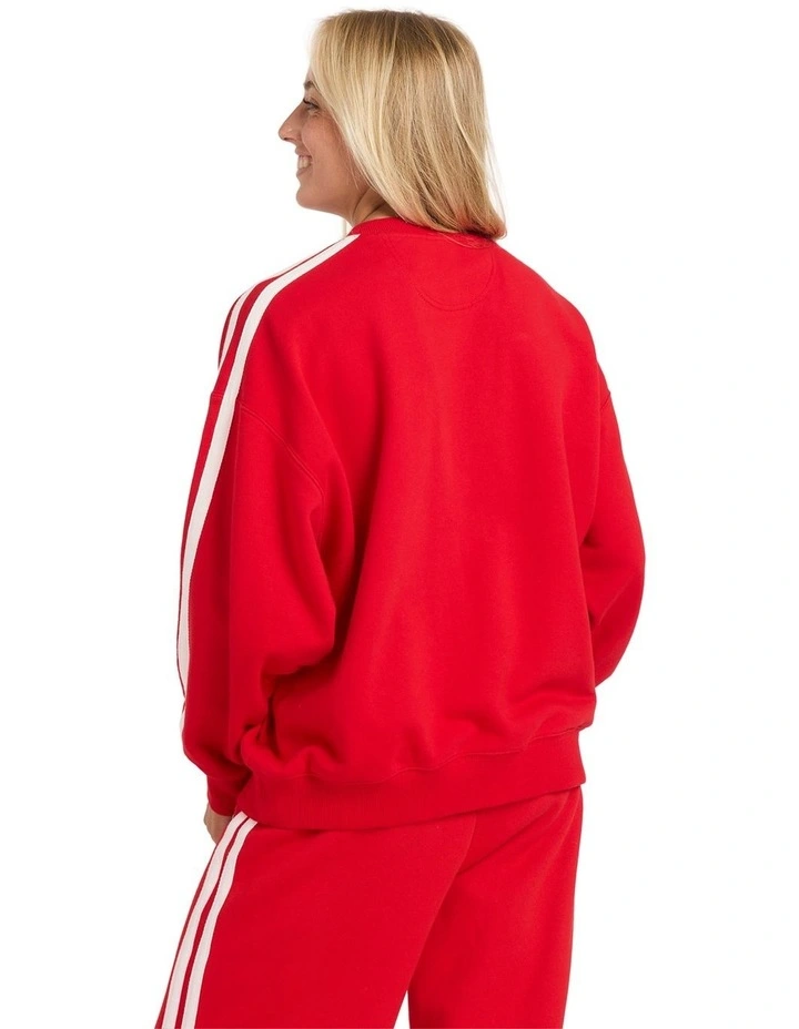 Sketch Crew Neck Jumper in Red image 2