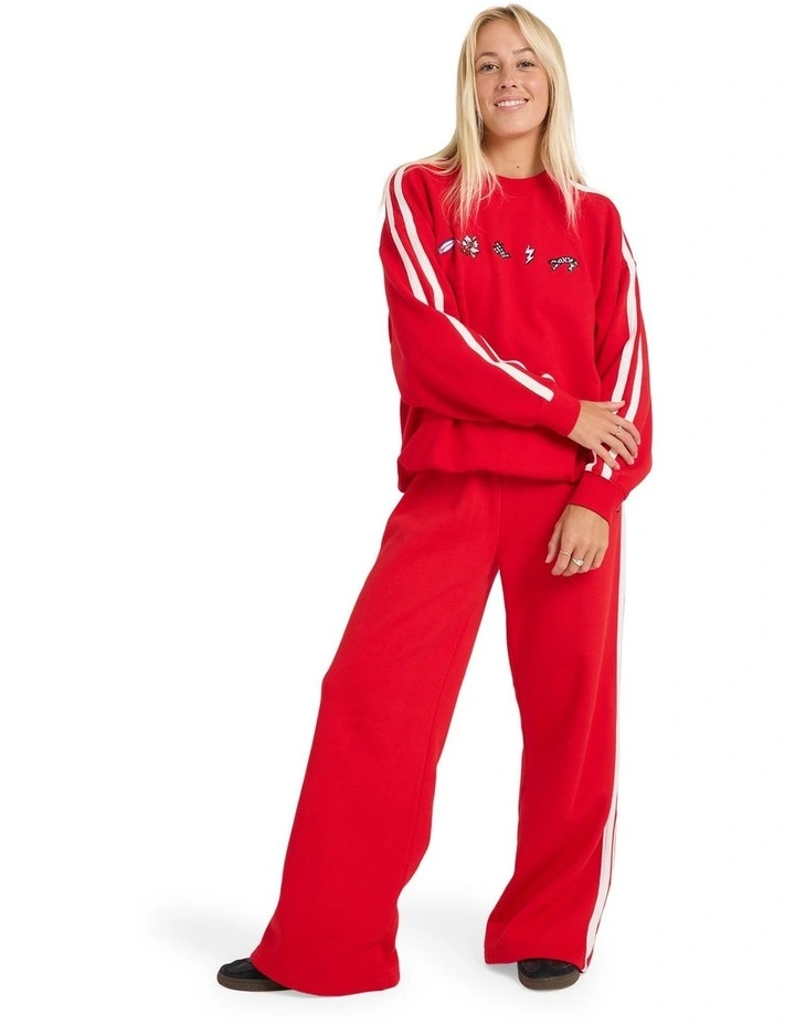 Sketch Crew Neck Jumper in Red image 5