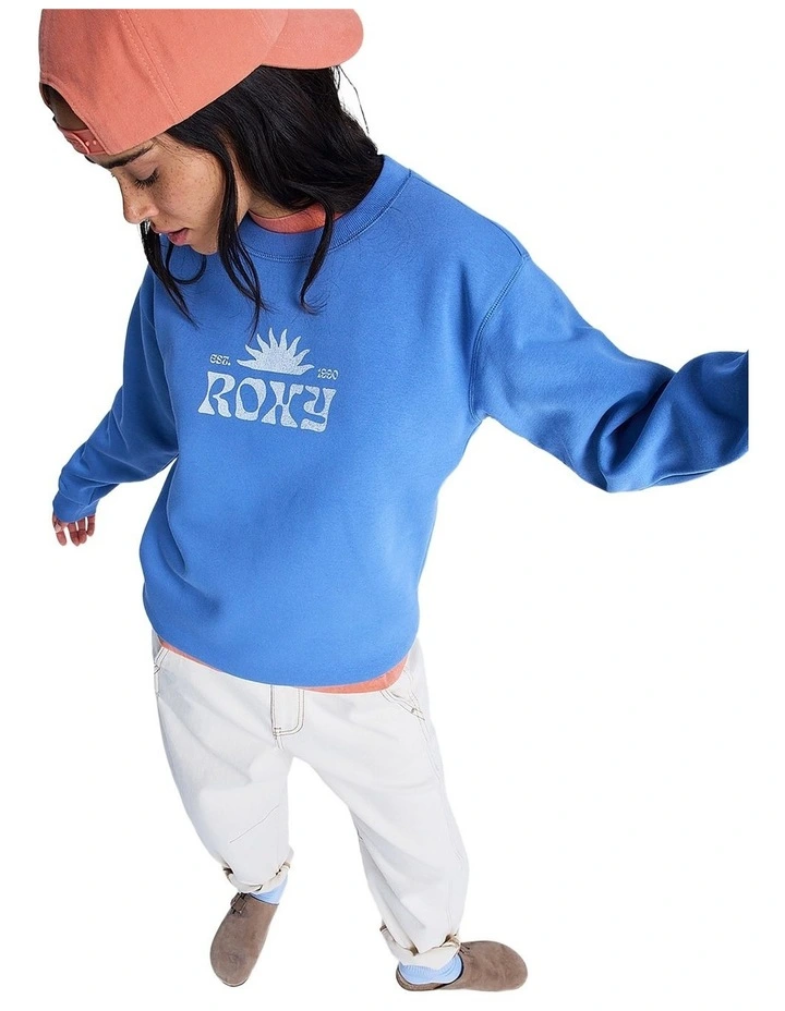 Surf Stoked Crew Neck Top in Blue image 3
