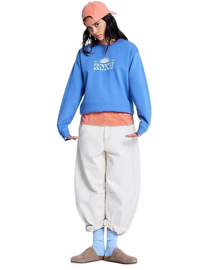 Surf Stoked Crew Neck Top in Blue image 5